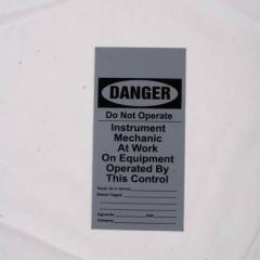 Grey Instrument Mechanic At Work On Equipment Sign