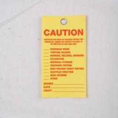 Caution Vinyl Safety Tag