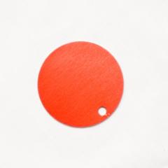 Red Circular Aluminum Tag w/ Pre-Punched Hole