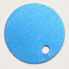 Circular Blue Aluminum Tag w/ Pre-Punched Hole
