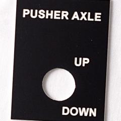 Pusher Axle Up Down Plastic Tag