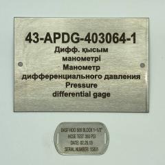 Metal plates etched with numbers and dates