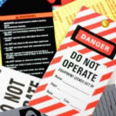Several Safety Warning Identification Tags