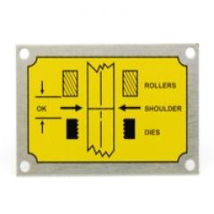 yellow metal tag