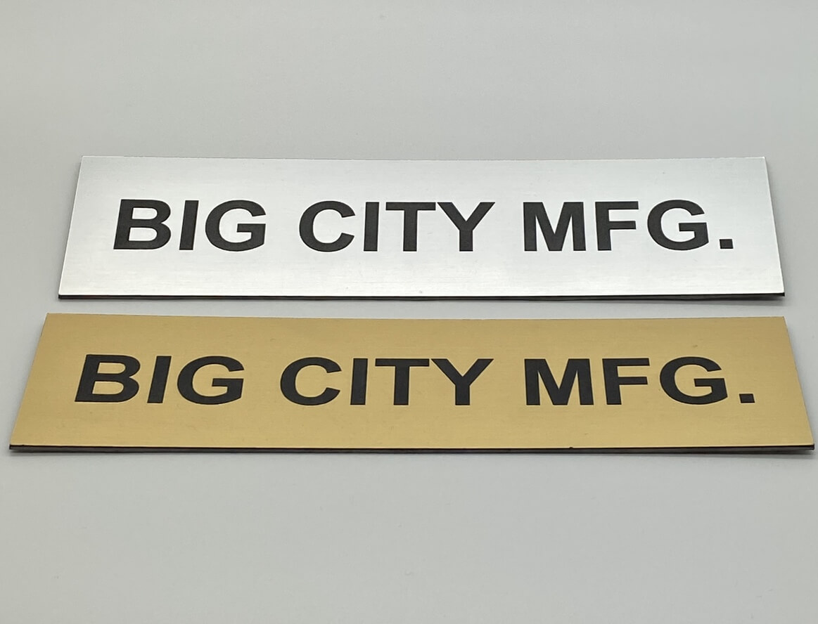 Rectangular Silver and Gold Plastic Tags with Company Name