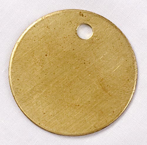 brass circular tag