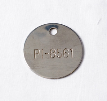 STAINLESS STEEL INDUSTRIAL ID TAG WITH FREE LASER ENGRAVING