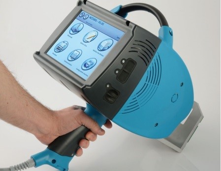 Blue handheld metal marking machine